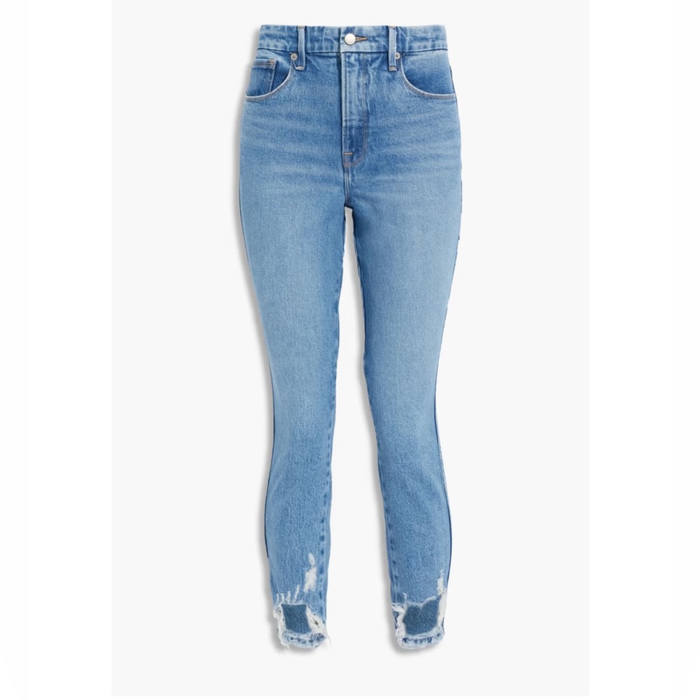 Good American Good Curve Cropped Distressed High Rise - 26